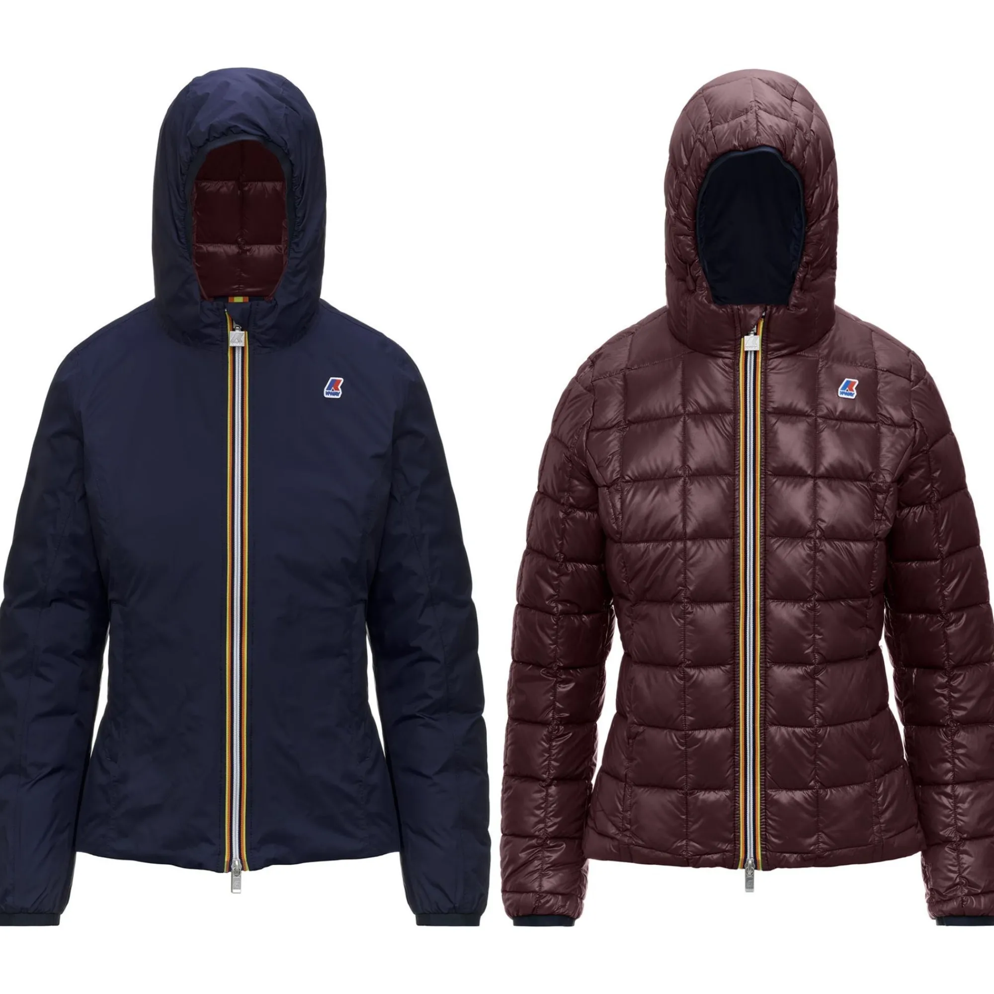 K-WAY Lily Thermo Plus.2 Reversible - Jackets - Short - Woman - Blue Depth-Brown Blackened Best