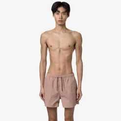 K-WAY Loiret - Bathing Suits - Swimming Trunk - Man - Pink Stripes Hot