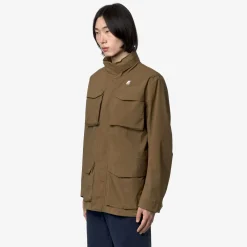 K-WAY Manphy Stretch Nylon Jersey - Jackets - Short - Man - Brown Corda Hot