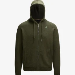 K-WAY Marcy Lambswool - Knitwear - Jacket - Man - Green Blackish Sale
