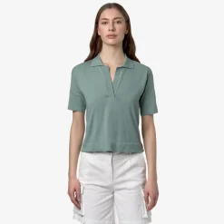 K-WAY Marlhes - Knitwear - Polo - Woman - Green Mold Flash Sale