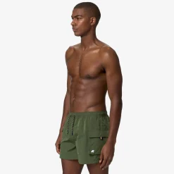 K-WAY Mellow Mini Ripstop - Bathing Suits - Swimming Trunk - Man - Green Cypress Cheap