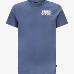 K-WAY Odom Multiple Lettering - T-Shirtstop - T-Shirt - Man - Blue Indigo Best Sale