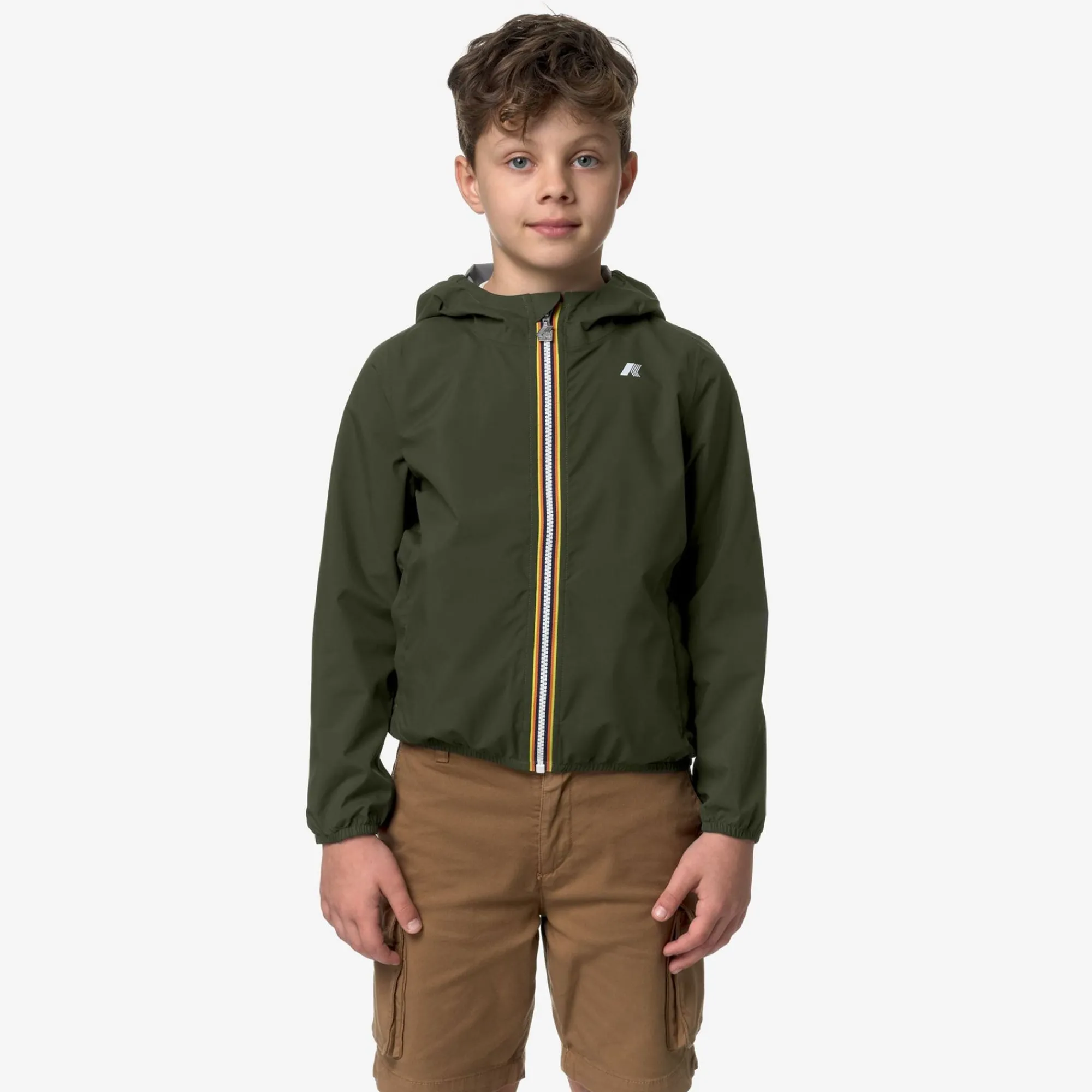 K-WAY P. Jack Stretch Dot - Jackets - Short - Boy - Green Blackish Store