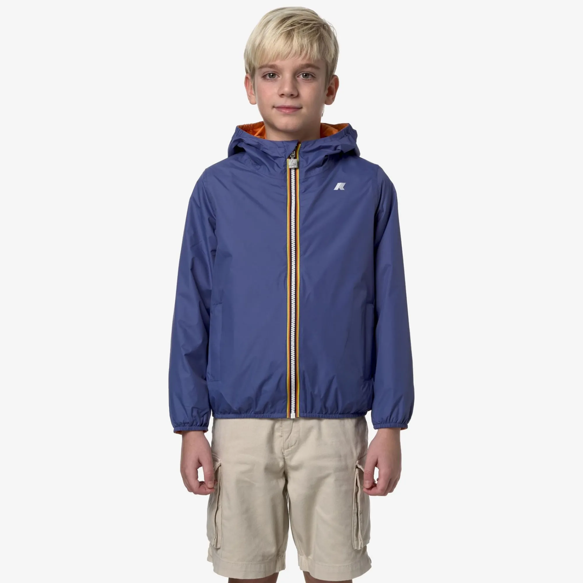 K-WAY P. Jake Plus.2 Reversible - Jackets - Short - Boy - Blue Fiord-Orange Md Hot