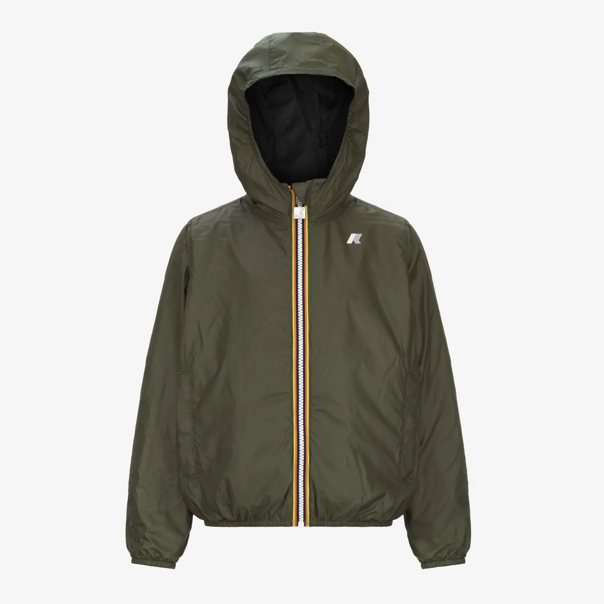 K-WAY P. Jake Plus.2 Reversible - Jackets - Short - Boy - Black Pure-Green Cypress New