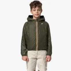K-WAY P. Jake Plus.2 Reversible - Jackets - Short - Boy - Black Pure-Green Cypress New