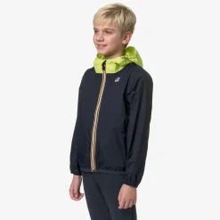 K-WAY P. Le Vrai 3.0 Claude - Jackets - Mid - Kid Unisex - Blue Depth-Green Celery Cheap