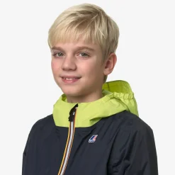 K-WAY P. Le Vrai 3.0 Claude - Jackets - Mid - Kid Unisex - Blue Depth-Green Celery Best Sale