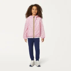 K-WAY P. Le Vrai 3.0 Claude Graphic - Jackets - Mid - Kid Unisex - Circles Wh-Pnk New