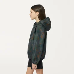 K-WAY P. Le Vrai 3.0 Claude Graphic - Jackets - Mid - Kid Unisex - Camo Green Blk Best Sale