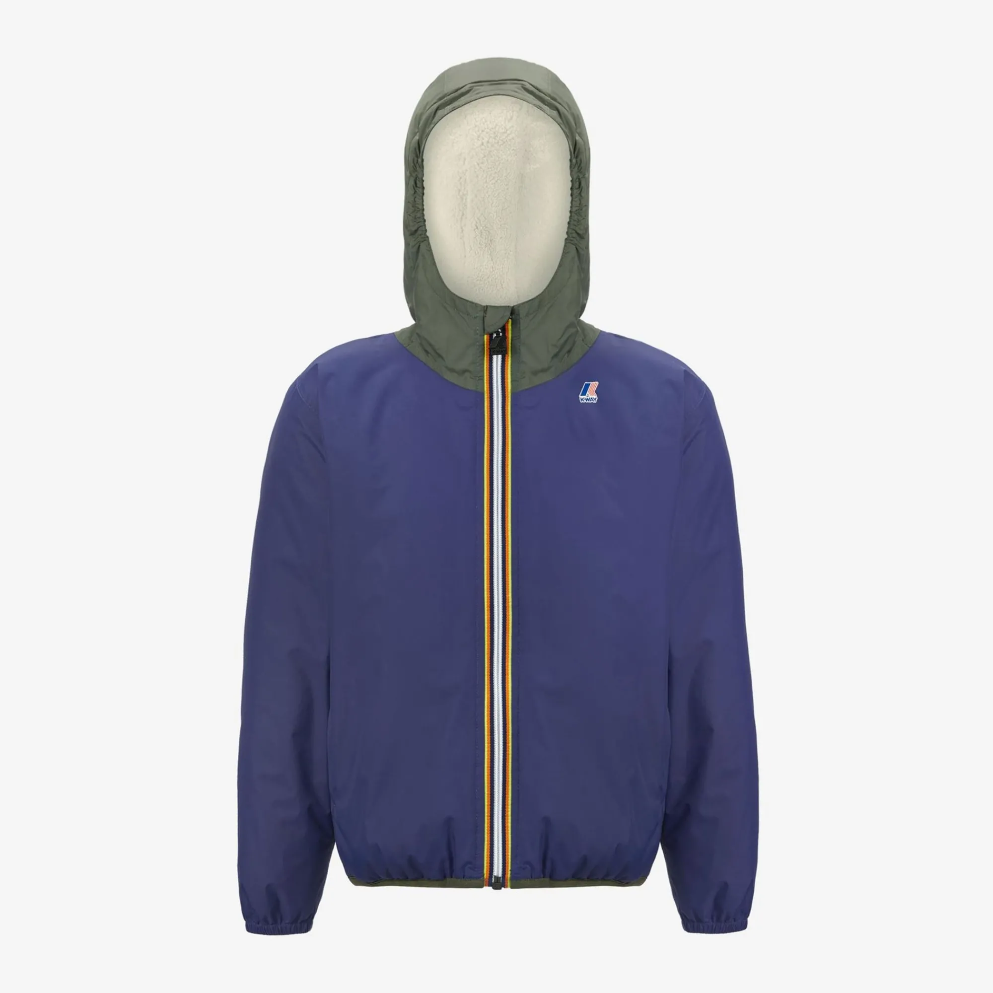 K-WAY P. Le Vrai 3.0 Claude Orsetto - Jackets - Mid - Kid Unisex - Ecru-Green B-Blue M Cheap