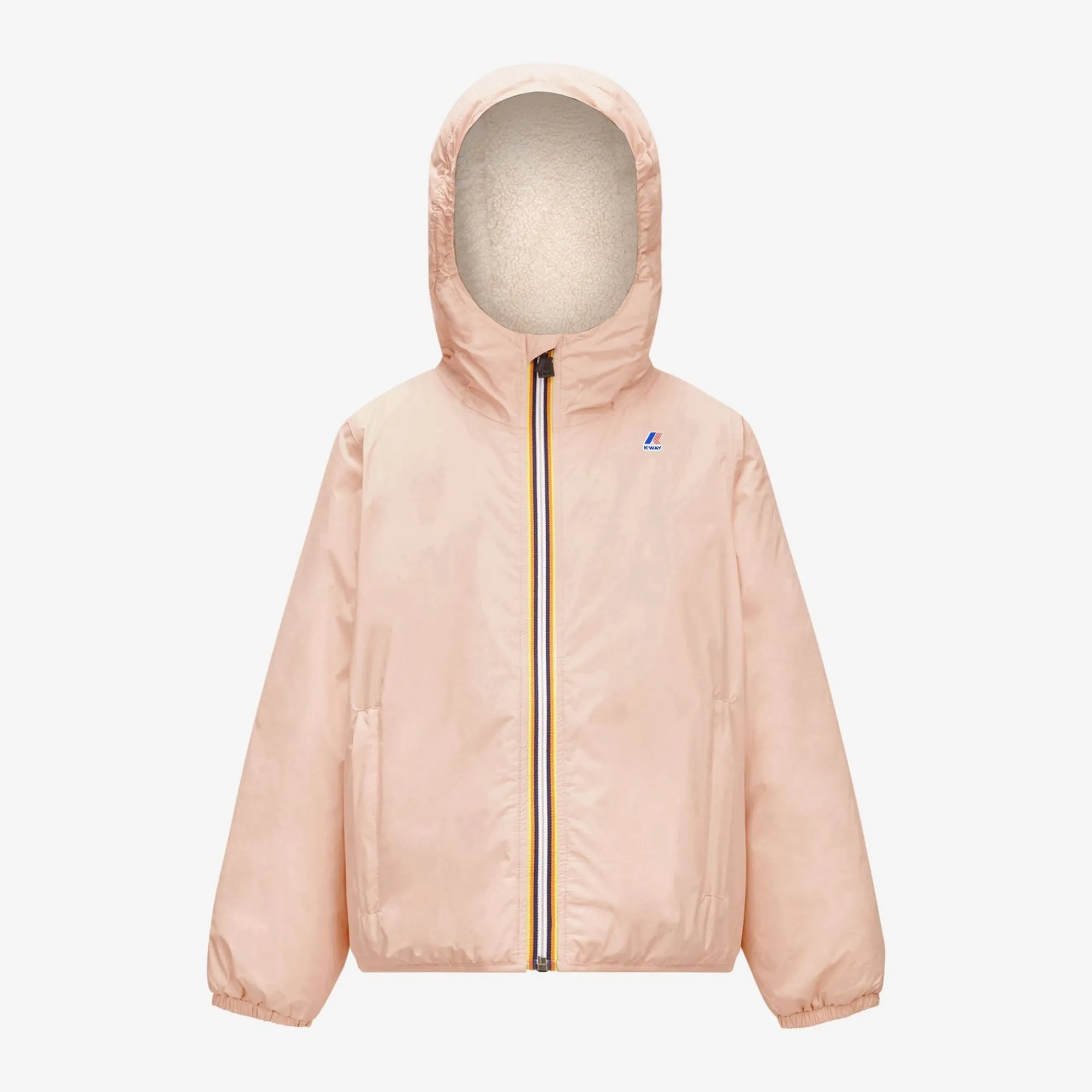 K-WAY P. Le Vrai 3.0 Claude Orsetto - Jackets - Mid - Kid Unisex - Ecru-Pink Intense Sale