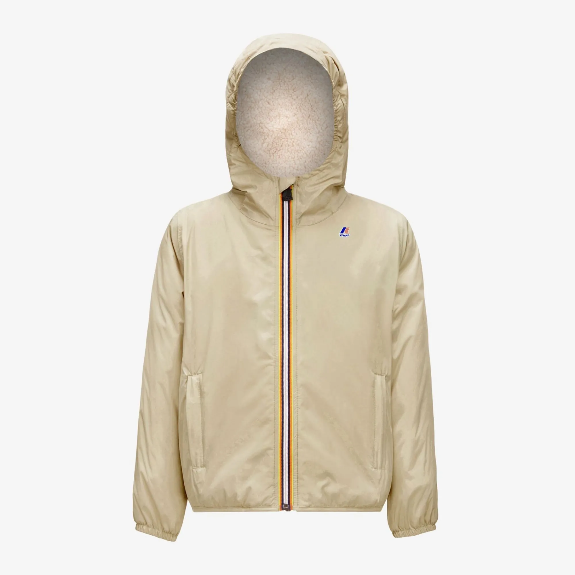 K-WAY P. Le Vrai 3.0 Claude Orsetto - Jackets - Mid - Kid Unisex - Ecru-Beige Grey New