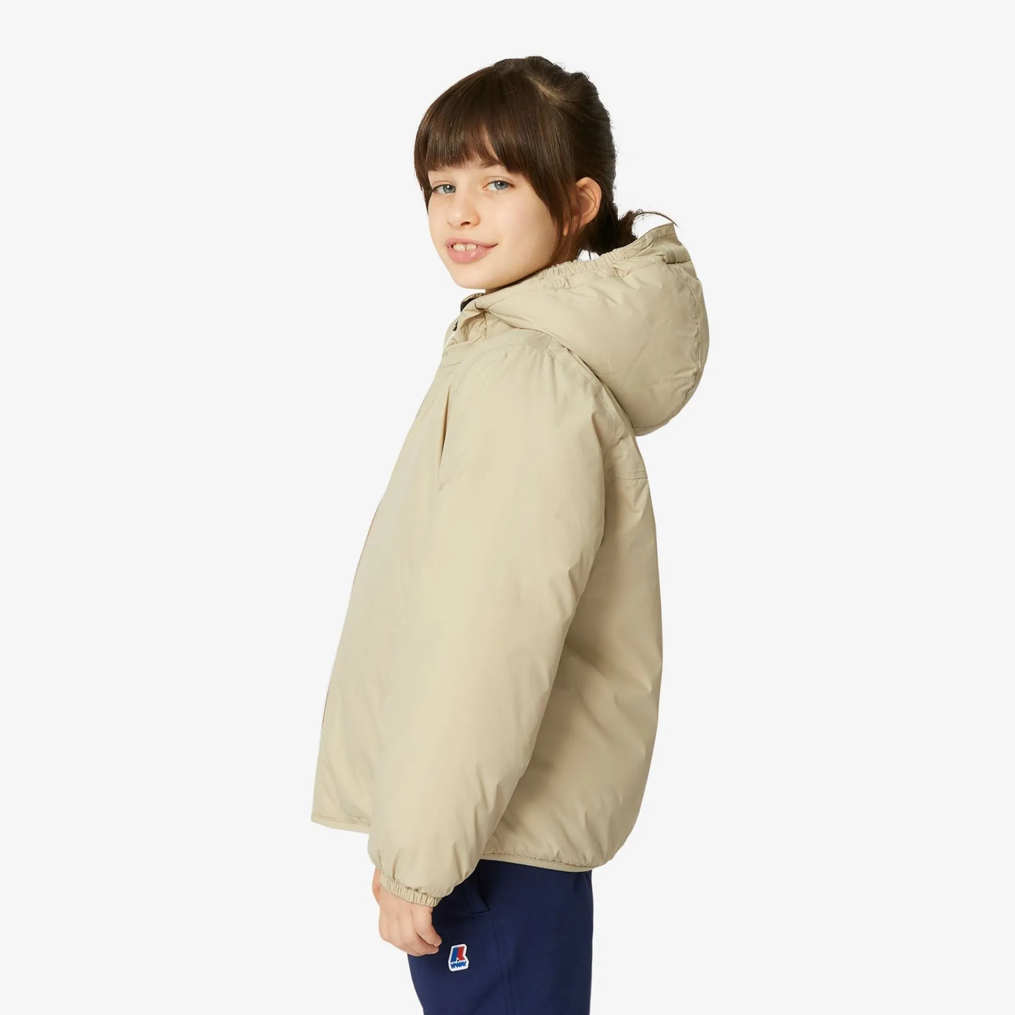 K-WAY P. Le Vrai 3.0 Claude Orsetto - Jackets - Mid - Kid Unisex - Ecru-Beige Grey New