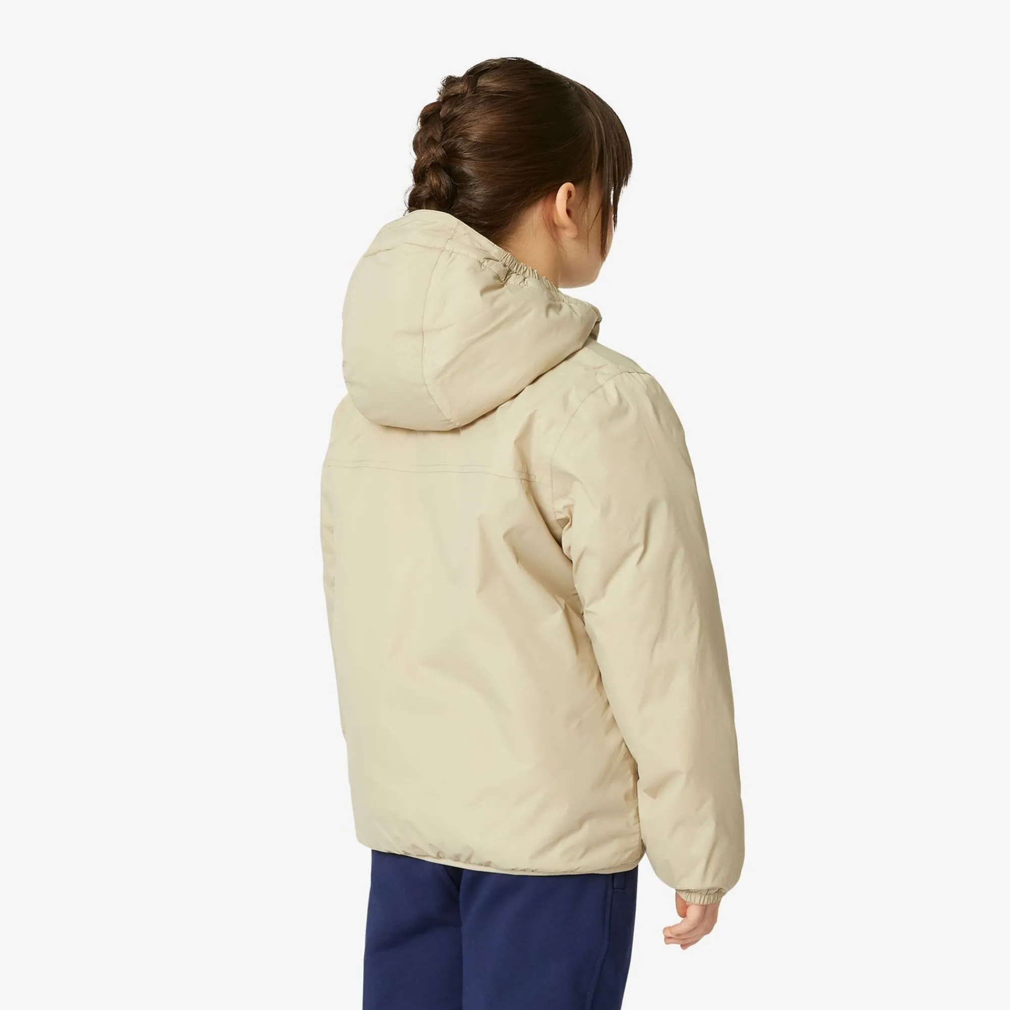 K-WAY P. Le Vrai 3.0 Claude Orsetto - Jackets - Mid - Kid Unisex - Ecru-Beige Grey New