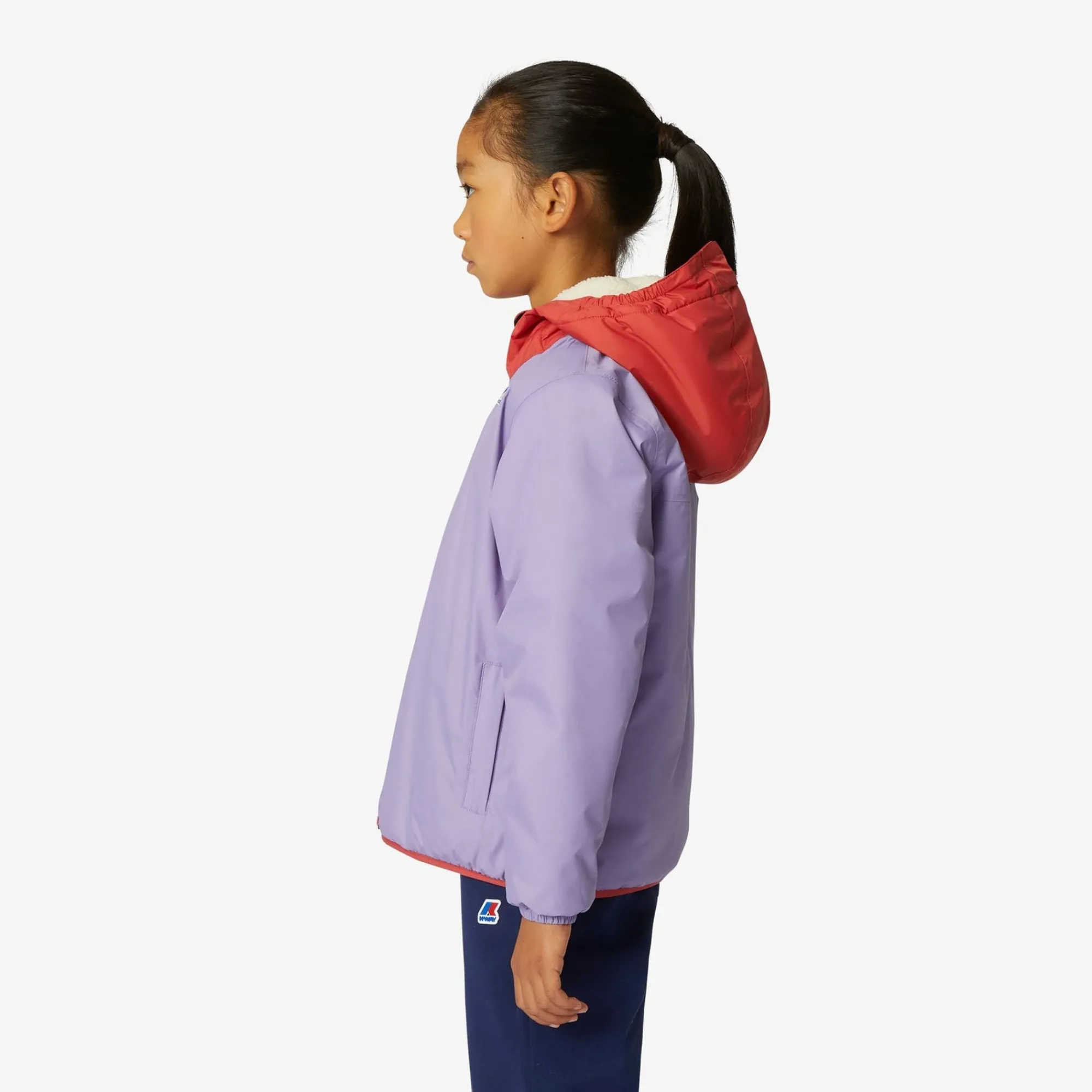 K-WAY P. Le Vrai 3.0 Claude Orsetto - Jackets - Mid - Kid Unisex - Ecru-Red J-Violet L New