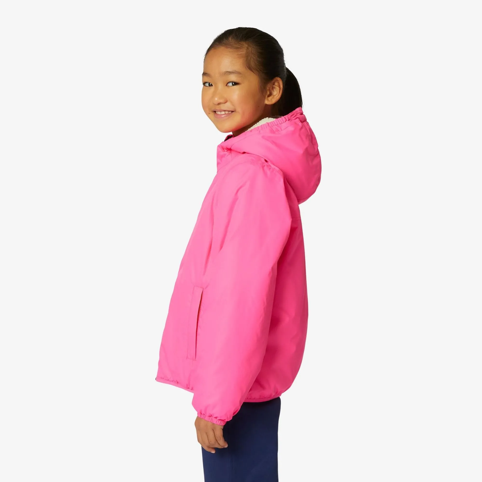 K-WAY P. Le Vrai 3.0 Claude Orsetto - Jackets - Mid - Kid Unisex - Ecru-Pink Intense Best Sale