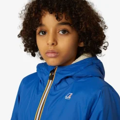 K-WAY P. Le Vrai 3.0 Claude Orsetto - Jackets - Mid - Kid Unisex - Ecru-Blue Royal Marine Shop