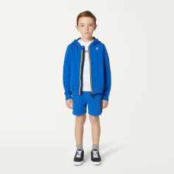 K-WAY P. Le Vrai Arnel Poly Cotton - Fleece - Jacket - Kid Unisex - Blue Royal Marine Shop