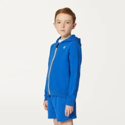 K-WAY P. Le Vrai Arnel Poly Cotton - Fleece - Jacket - Kid Unisex - Blue Royal Marine Shop