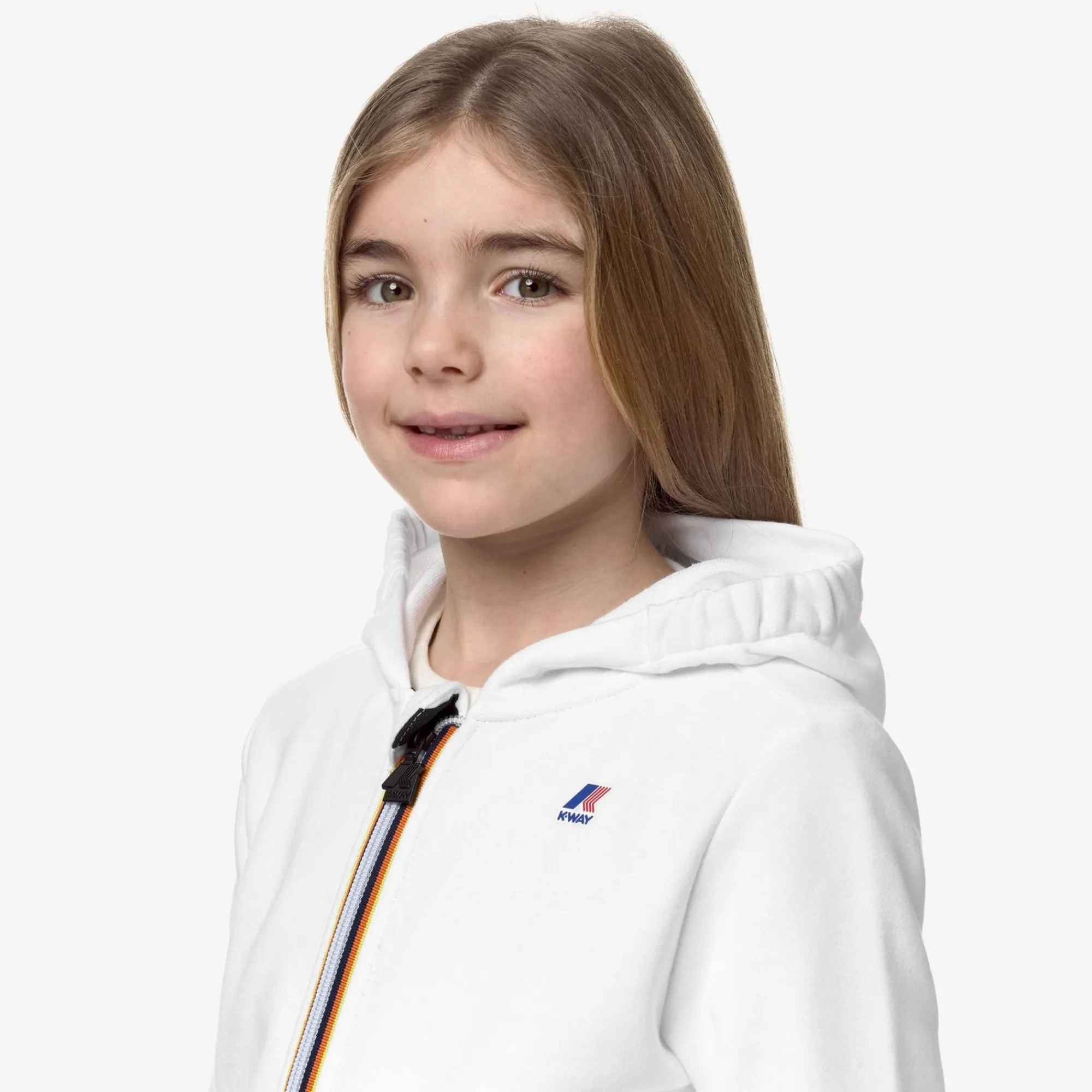 K-WAY P. Le Vrai Arnel Poly Cotton - Fleece - Jacket - Kid Unisex - White Best Sale