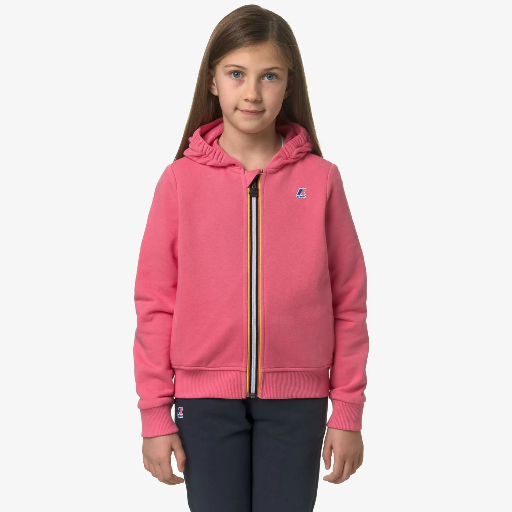 K-WAY P. Le Vrai Arnel Poly Cotton - Fleece - Jacket - Kid Unisex - Pink Md Shop
