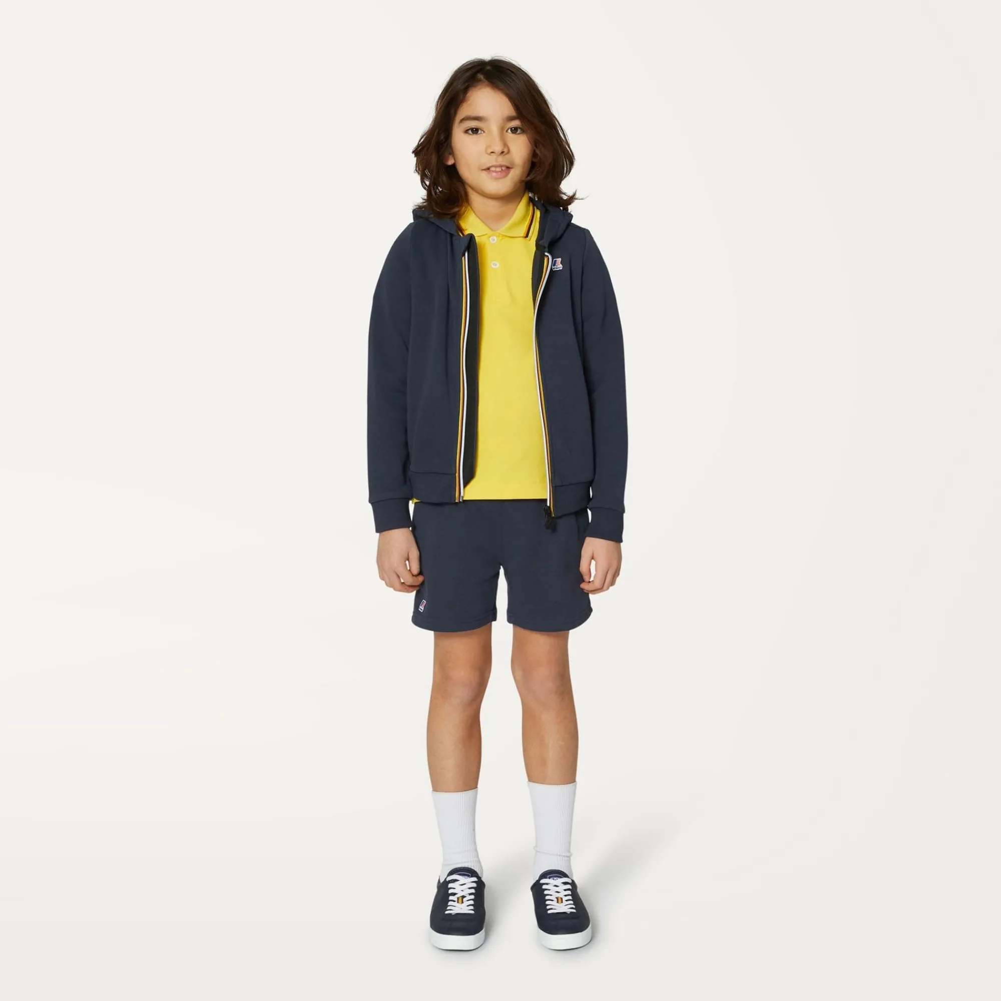 K-WAY P. Le Vrai Arnel Poly Cotton - Fleece - Jacket - Kid Unisex - Blue Depth Flash Sale