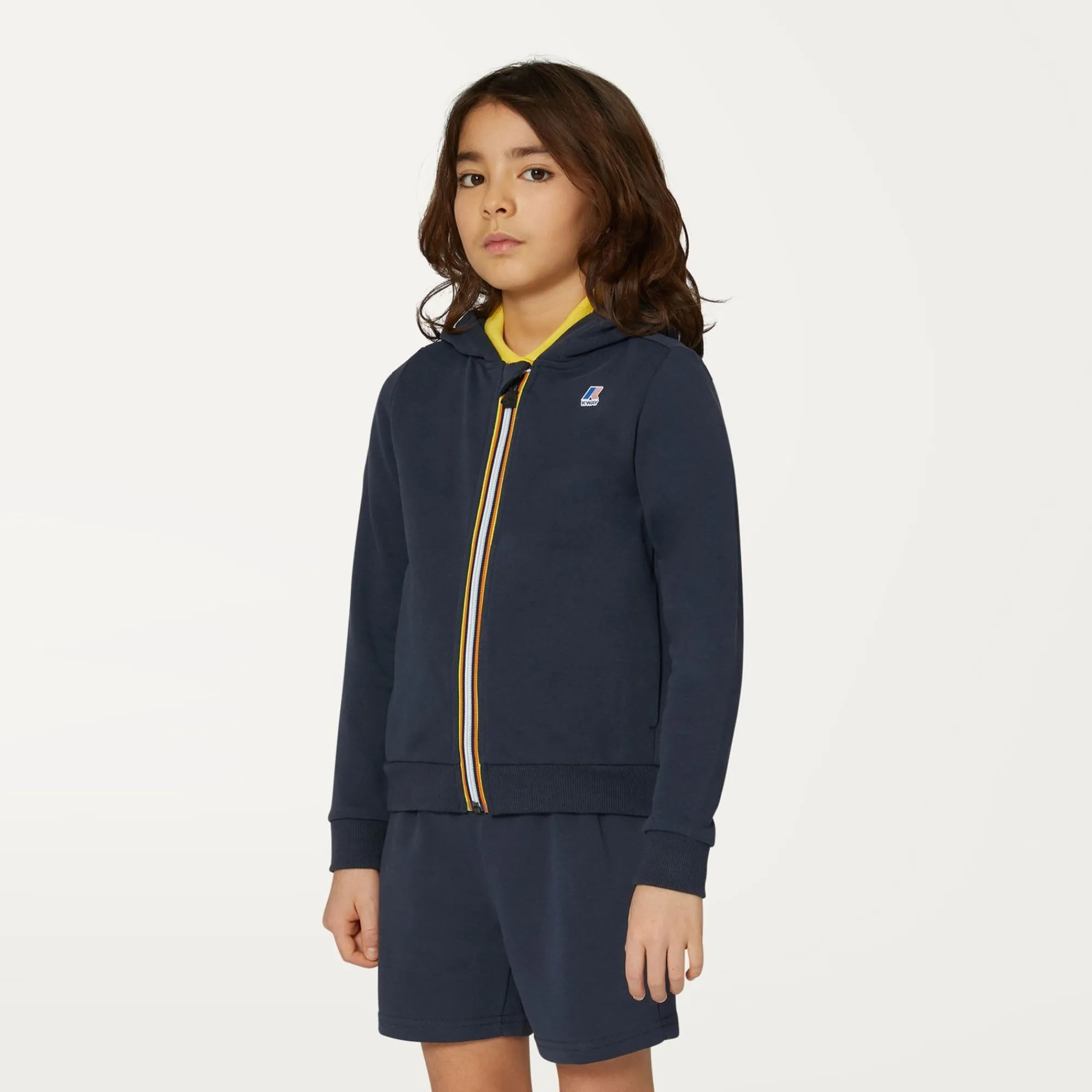 K-WAY P. Le Vrai Arnel Poly Cotton - Fleece - Jacket - Kid Unisex - Blue Depth Flash Sale
