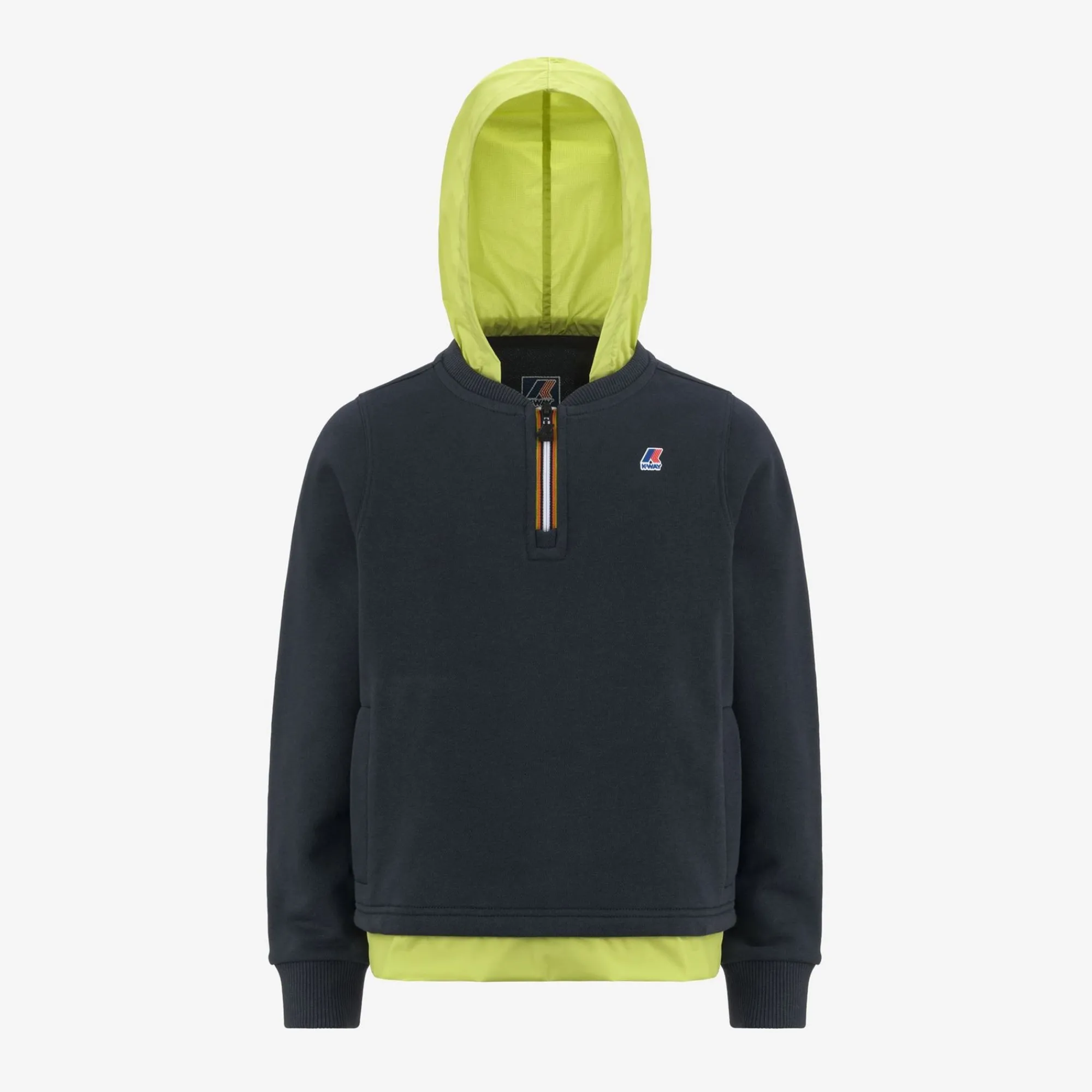 K-WAY P. Le Vrai Donat Nylon Pc - Fleece - Jumper - Boy - Blue Depth-Green Celery New