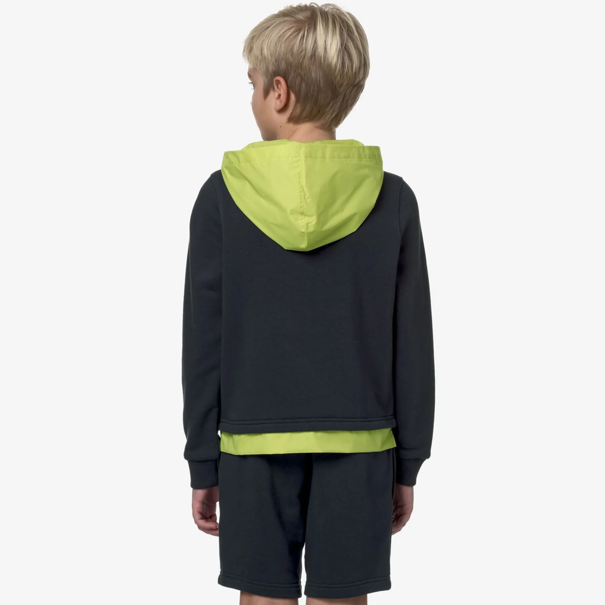 K-WAY P. Le Vrai Donat Nylon Pc - Fleece - Jumper - Boy - Blue Depth-Green Celery New