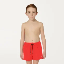K-WAY P. Le Vrai Olivier Fluo - Bathing Suits - Swimming Trunk - Boy - Red Papavero Cheap