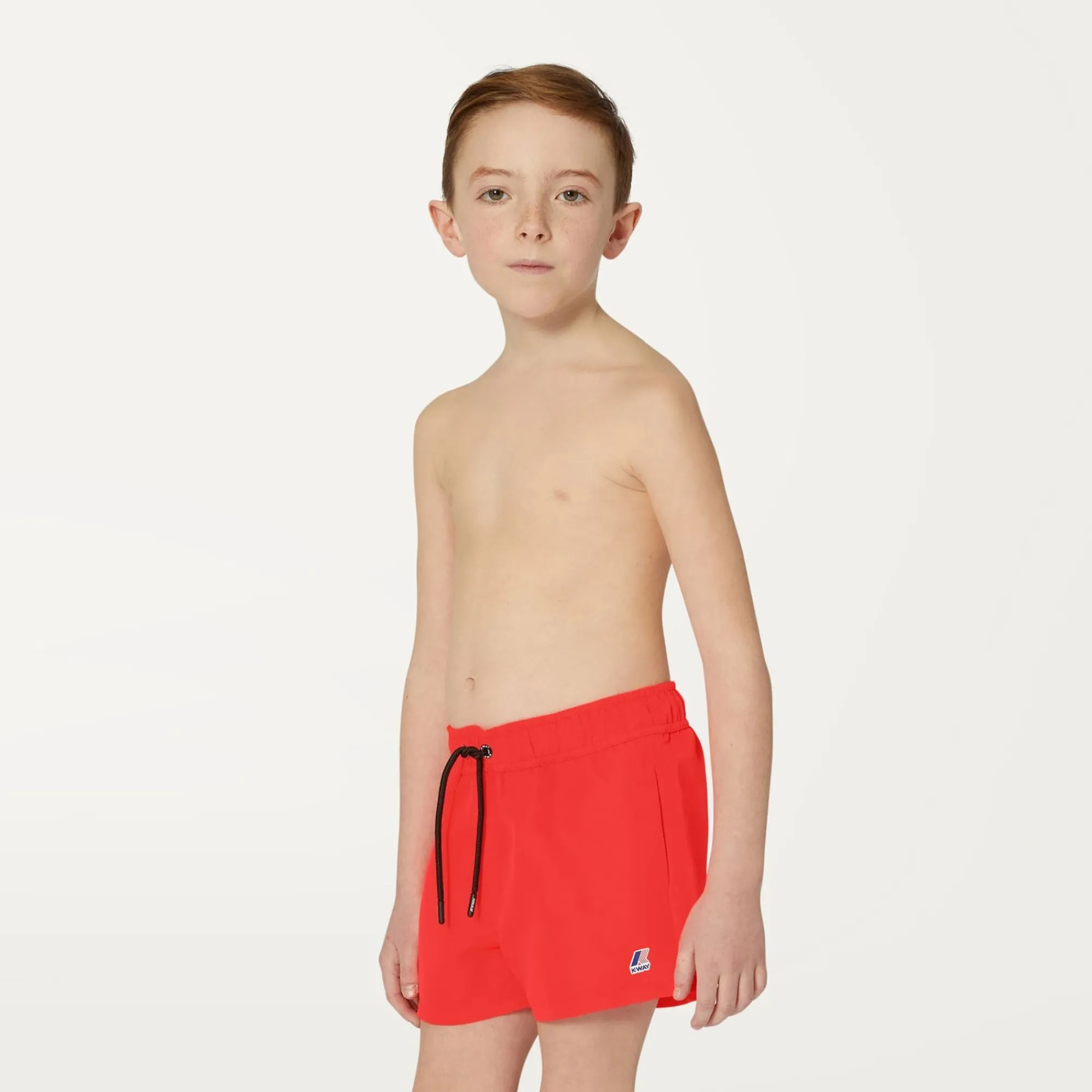 K-WAY P. Le Vrai Olivier Fluo - Bathing Suits - Swimming Trunk - Boy - Red Papavero Cheap