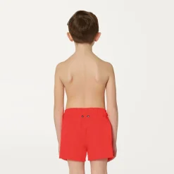 K-WAY P. Le Vrai Olivier Fluo - Bathing Suits - Swimming Trunk - Boy - Red Papavero Cheap