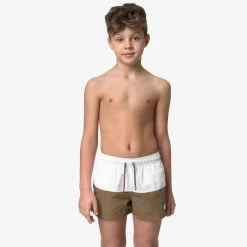 K-WAY P. Leslie - Bathing Suits - Swimming Trunk - Boy - White-Brown C Clearance