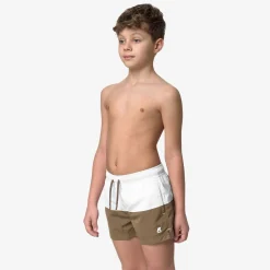 K-WAY P. Leslie - Bathing Suits - Swimming Trunk - Boy - White-Brown C Clearance