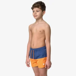 K-WAY P. Leslie - Bathing Suits - Swimming Trunk - Boy - Blue Fiord-Orange Md Flash Sale