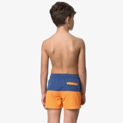 K-WAY P. Leslie - Bathing Suits - Swimming Trunk - Boy - Blue Fiord-Orange Md Flash Sale