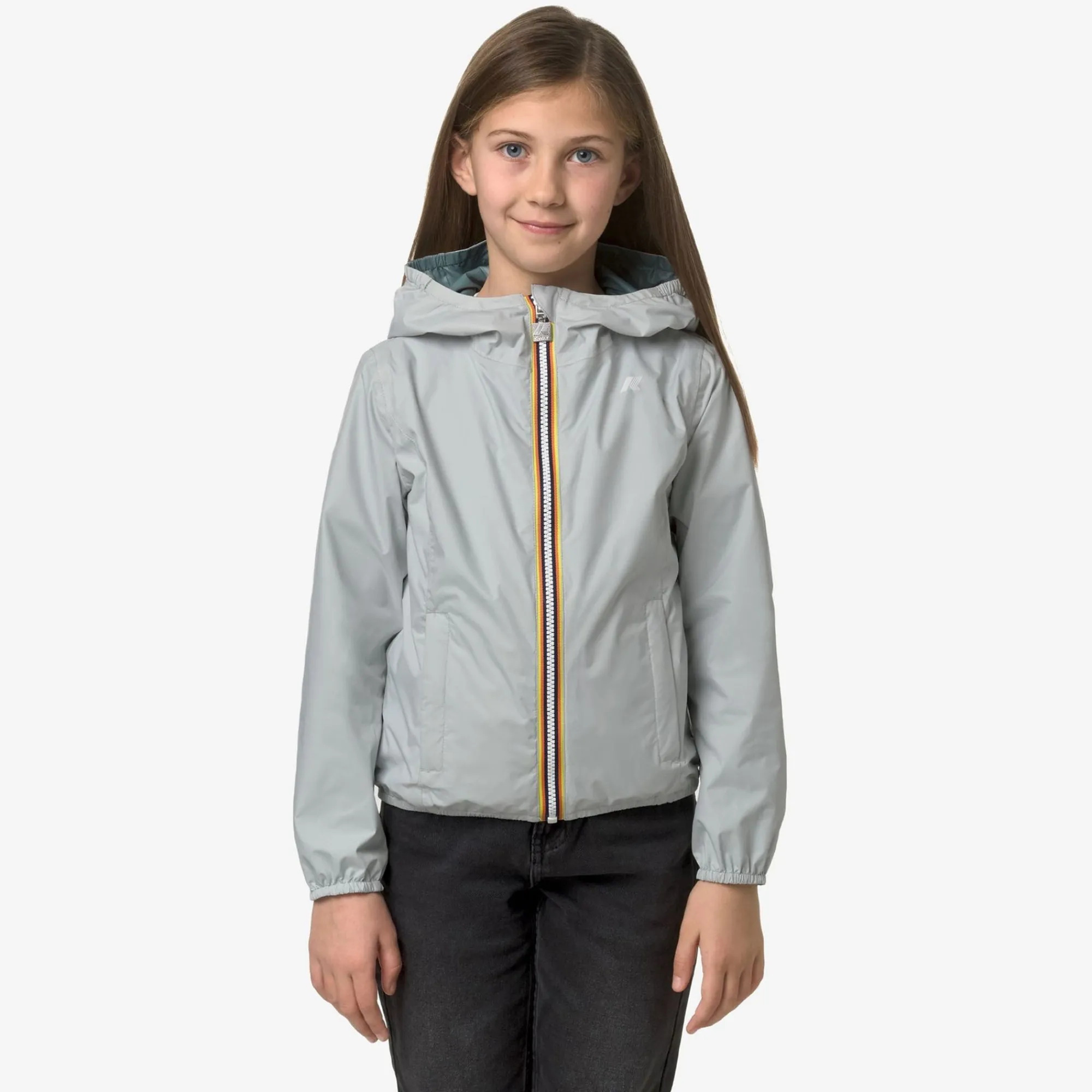 K-WAY P. Lily Plus.2 Reversible - Jackets - Short - Girl - Grey S-Green P Sale