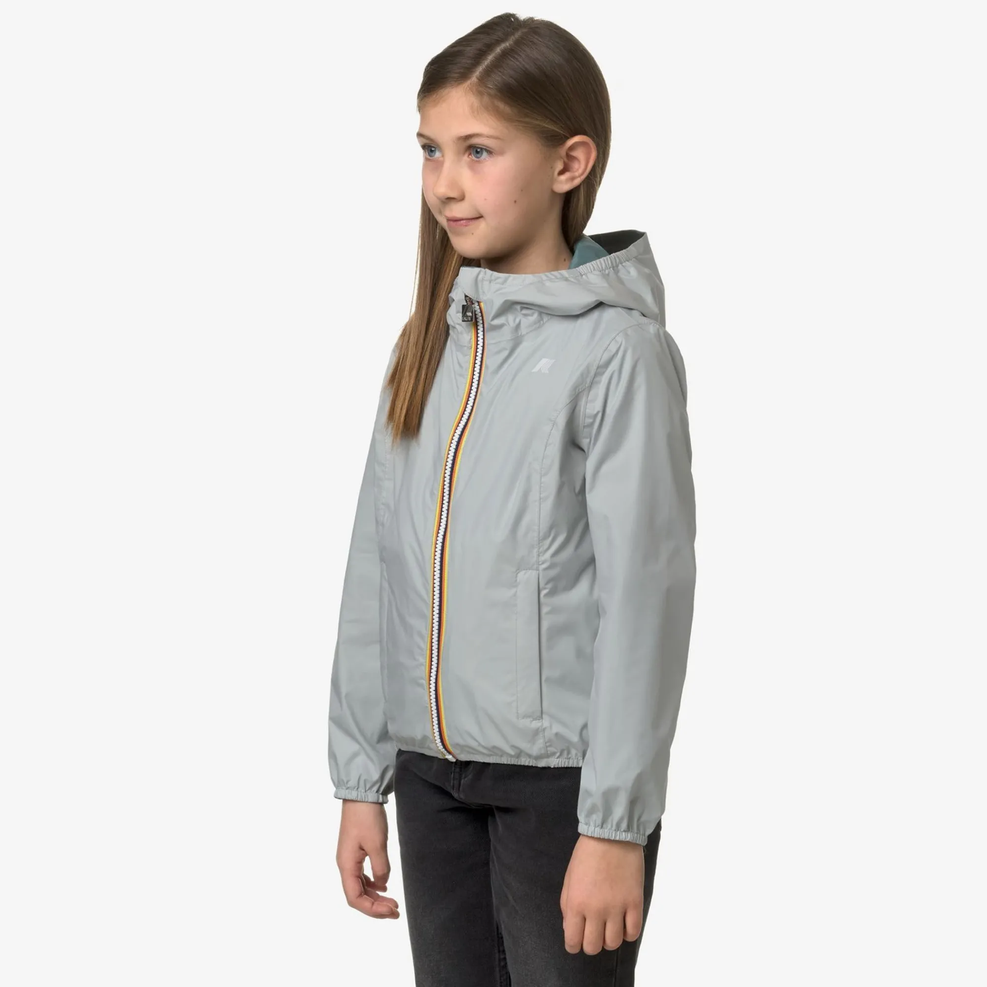 K-WAY P. Lily Plus.2 Reversible - Jackets - Short - Girl - Grey S-Green P Sale