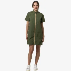 K-WAY Ruanelle - Dresses - Mid - Woman - Green Cypress Cheap