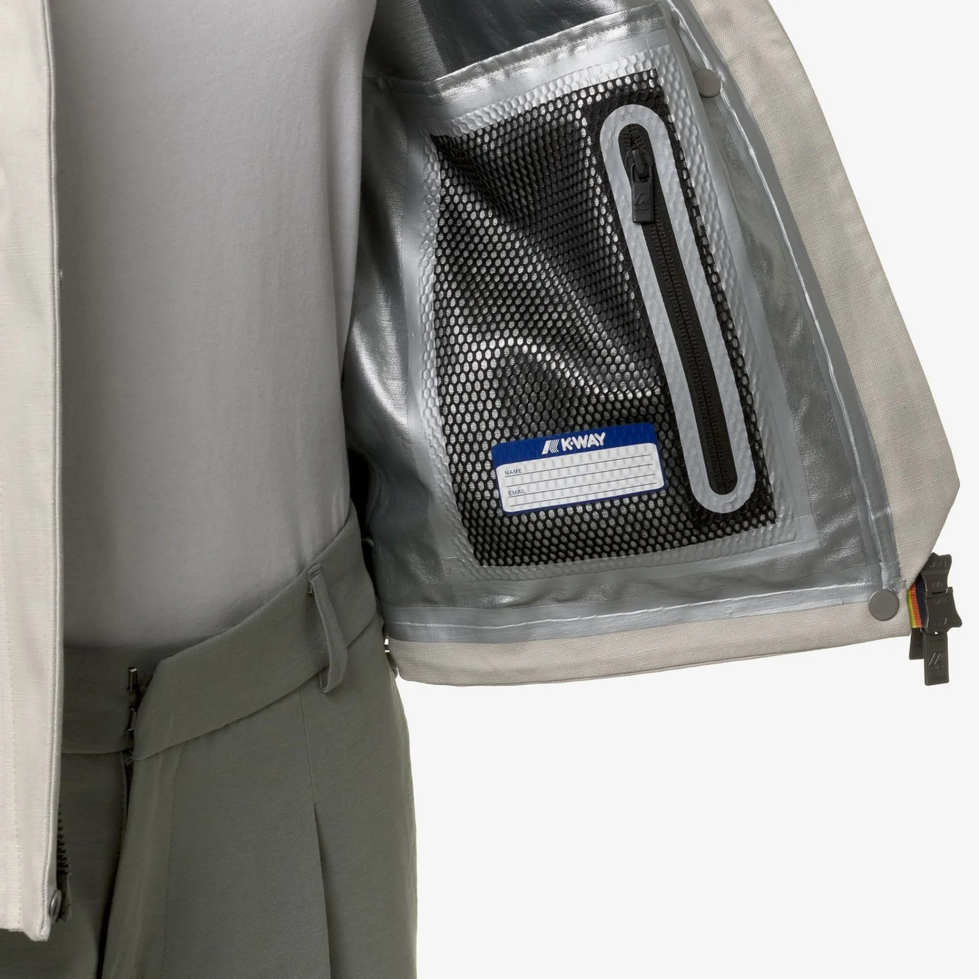 K-WAY Sarthe Linen Blend 2L - Jackets - Short - Woman - Beige Lt-Silver Cheap