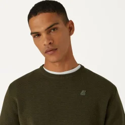 K-WAY Sebastien Easy Care - Knitwear - Pullover - Man - Green Blackish Best Sale