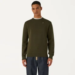 K-WAY Sebastien Easy Care - Knitwear - Pullover - Man - Green Blackish Best Sale