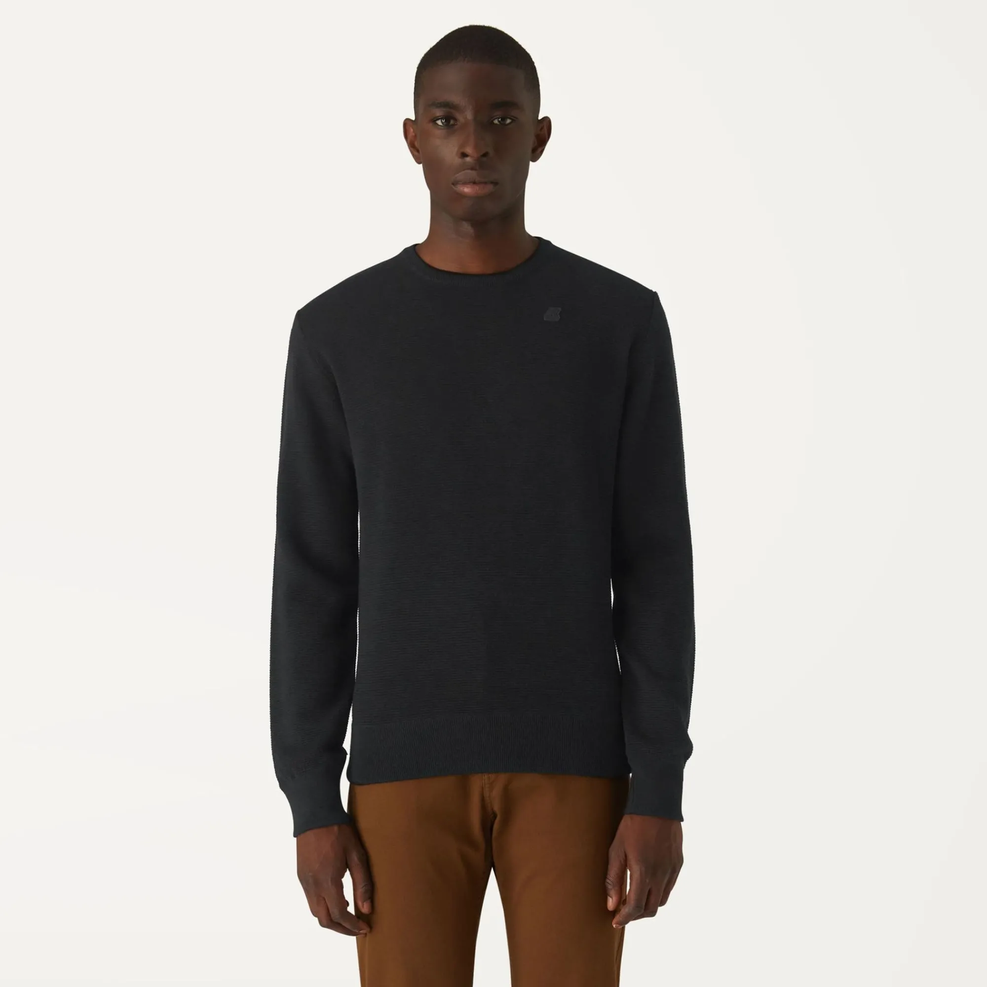 K-WAY Sebastien Easy Care - Knitwear - Pullover - Man - Black Pure Sale