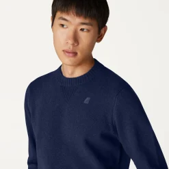 K-WAY Sebastien Lambswool - Knitwear - Pullover - Man - Blue Depth Best Sale