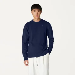 K-WAY Sebastien Lambswool - Knitwear - Pullover - Man - Blue Depth Best Sale