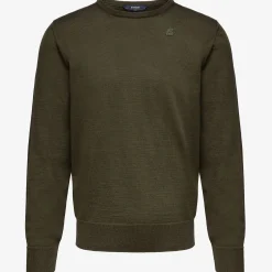 K-WAY Sebastien Merino - Knitwear - Pullover - Man - Green Blackish Best Sale