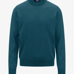 K-WAY Sebastien Merino - Knitwear - Pullover - Man - Green Teal Cheap