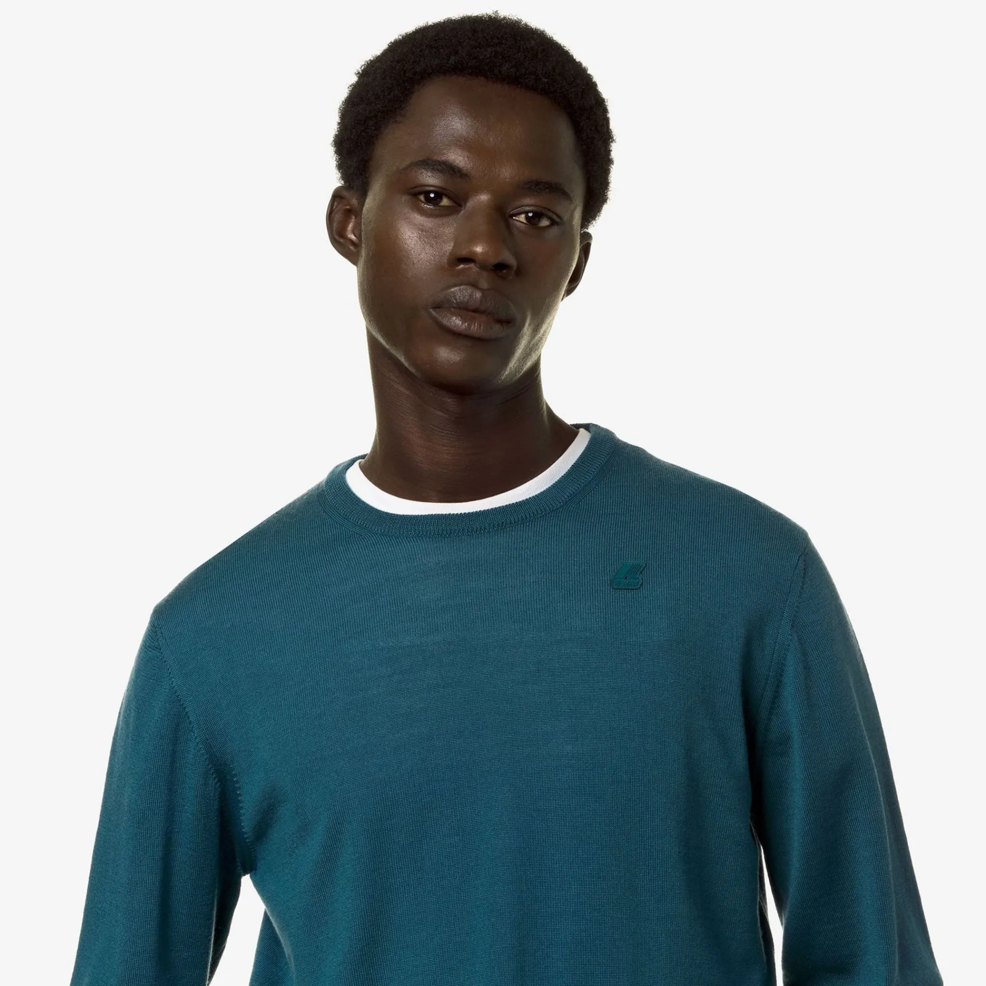 K-WAY Sebastien Merino - Knitwear - Pullover - Man - Green Teal Cheap
